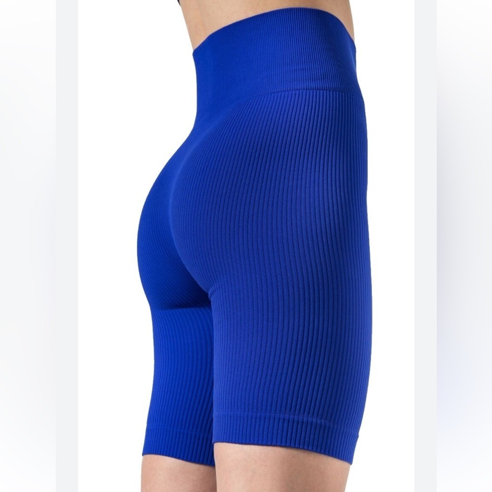 90 Degree By Reflex Women's Royal Blue Ribbed Bike Shorts